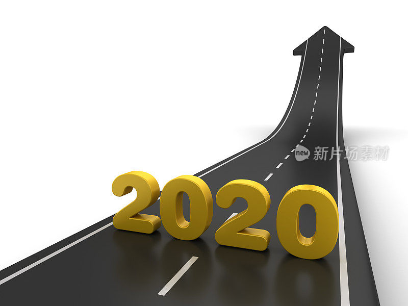 箭路2020年数字- 3D渲染